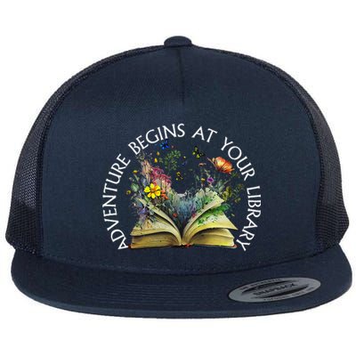 Adventure Begins At Your Library Summer Reading 2024 Flat Bill Trucker Hat