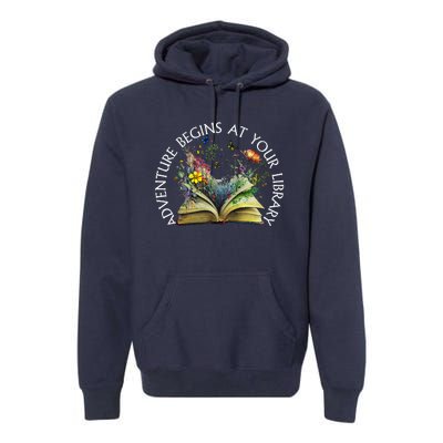 Adventure Begins At Your Library Summer Reading 2024 Premium Hoodie