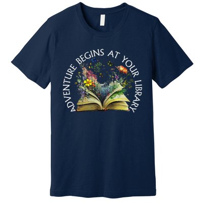 Adventure Begins At Your Library Summer Reading 2024 Premium T-Shirt