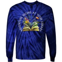 Adventure Begins At Your Library Summer Reading 2024 Tie-Dye Long Sleeve Shirt