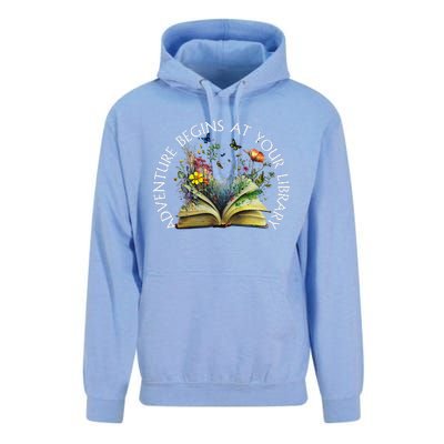 Adventure Begins At Your Library Summer Reading 2024 Unisex Surf Hoodie