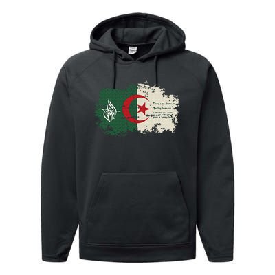 Algeria blood Algeria is my country Performance Fleece Hoodie