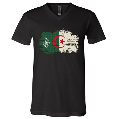 Algeria blood Algeria is my country V-Neck T-Shirt