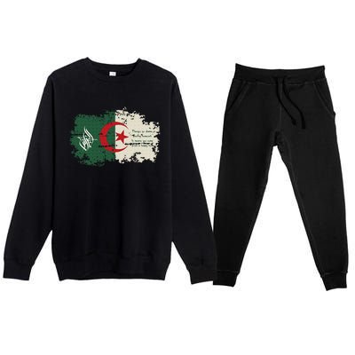 Algeria blood Algeria is my country Premium Crewneck Sweatsuit Set