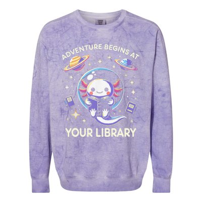 Adventure Begins At Your Library Summer Reading Program 2024 Colorblast Crewneck Sweatshirt