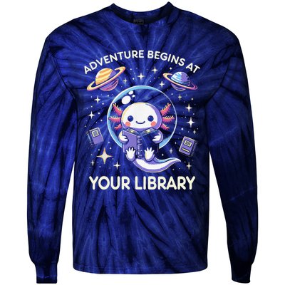 Adventure Begins At Your Library Summer Reading Program 2024 Tie-Dye Long Sleeve Shirt