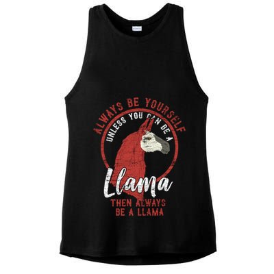 Always Be A Llama Gift Ladies PosiCharge Tri-Blend Wicking Tank