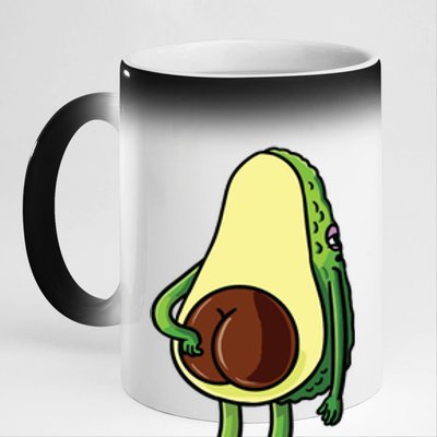 Avocado Butt Avocado Lover Cute 11oz Black Color Changing Mug