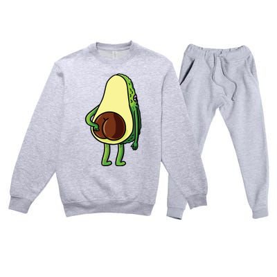 Avocado Butt Avocado Lover Cute Premium Crewneck Sweatsuit Set