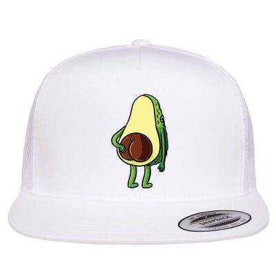 Avocado Butt Avocado Lover Cute Flat Bill Trucker Hat