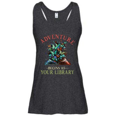 Adventure Begins At Your Library Summer Reading 2024 Flowers Ladies Essential Flowy Tank