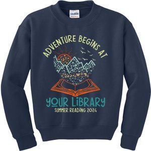 Adventure Begins At Your Library Summer Reading 2024 Kids Sweatshirt