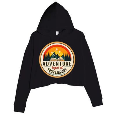 Adventure Begins At Your Library Summer Reading 2024 Crop Fleece Hoodie