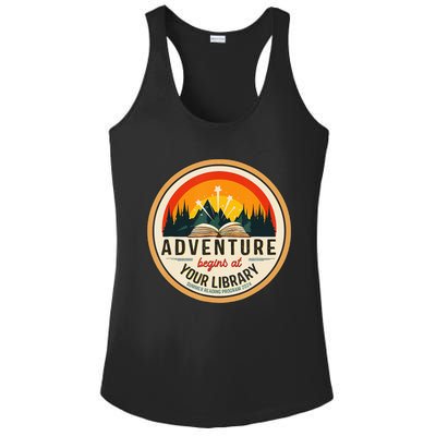 Adventure Begins At Your Library Summer Reading 2024 Ladies PosiCharge Competitor Racerback Tank