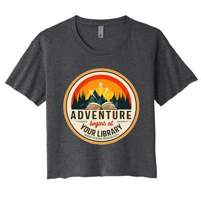 Adventure Begins At Your Library Summer Reading 2024 Women's Crop Top Tee