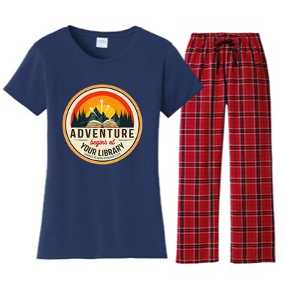 Adventure Begins At Your Library Summer Reading 2024 Women's Flannel Pajama Set