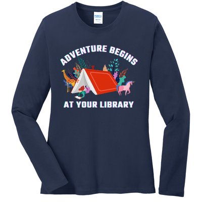 Adventure Begins At Your Library Summer Reading 2024 Ladies Long Sleeve Shirt