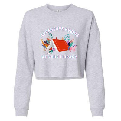 Adventure Begins At Your Library Summer Reading 2024 Cropped Pullover Crew