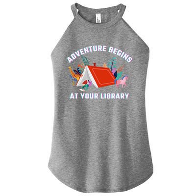 Adventure Begins At Your Library Summer Reading 2024 Women's Perfect Tri Rocker Tank