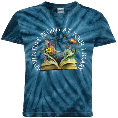 Adventure Begins At Your Library Summer Reading 2024 Kids Tie-Dye T-Shirt