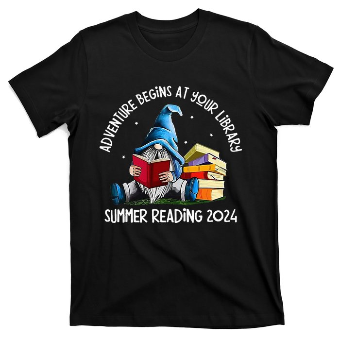 Adventure Begins At Your Library Summer Reading 2024 Gnome T-Shirt