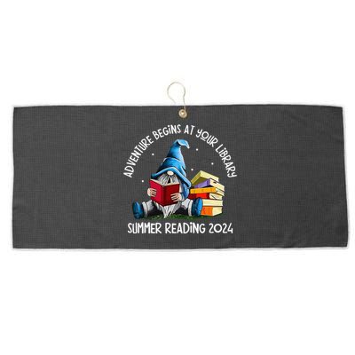 Adventure Begins At Your Library Summer Reading 2024 Gnome Large Microfiber Waffle Golf Towel