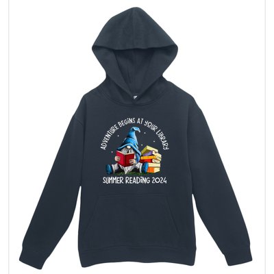 Adventure Begins At Your Library Summer Reading 2024 Gnome Urban Pullover Hoodie