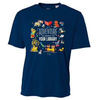 Adventure Begins At Your Library Summer Reading 2024 Animals Cooling Performance Crew T-Shirt