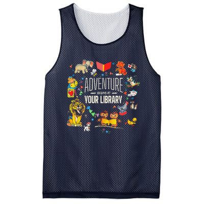 Adventure Begins At Your Library Summer Reading 2024 Animals Mesh Reversible Basketball Jersey Tank