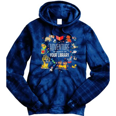 Adventure Begins At Your Library Summer Reading 2024 Animals Tie Dye Hoodie