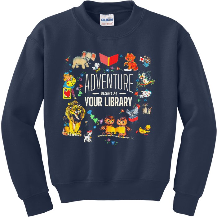 Adventure Begins At Your Library Summer Reading 2024 Animals Kids Sweatshirt