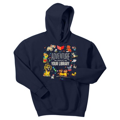 Adventure Begins At Your Library Summer Reading 2024 Animals Kids Hoodie