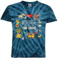 Adventure Begins At Your Library Summer Reading 2024 Animals Kids Tie-Dye T-Shirt