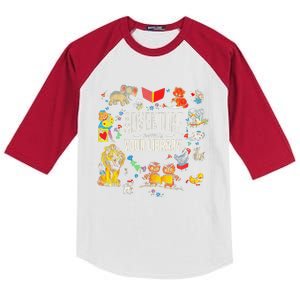 Adventure Begins At Your Library Summer Reading 2024 Animals Kids Colorblock Raglan Jersey