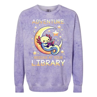 Adventure Begins At Your Library Summer Reading Program 2024 Colorblast Crewneck Sweatshirt