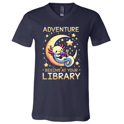 Adventure Begins At Your Library Summer Reading Program 2024 V-Neck T-Shirt