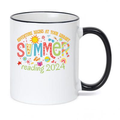 Adventure Begins At Your Library Summer Reading Program 2024 11oz Black Color Changing Mug