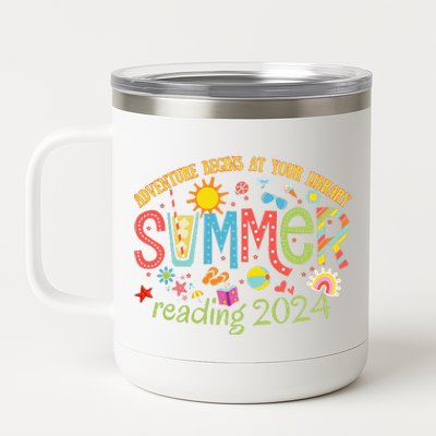 Adventure Begins At Your Library Summer Reading Program 2024 12 oz Stainless Steel Tumbler Cup