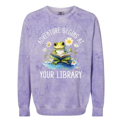 Adventure Begins At Your Library Summer Reading Program 2024 Colorblast Crewneck Sweatshirt