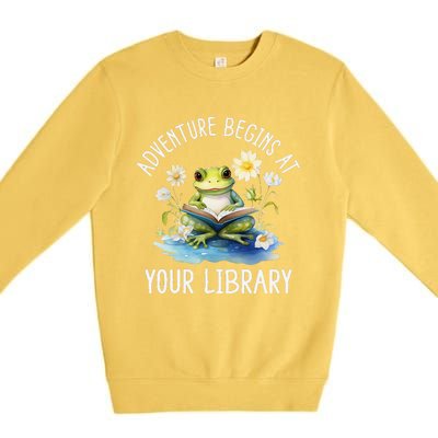 Adventure Begins At Your Library Summer Reading Program 2024 Premium Crewneck Sweatshirt