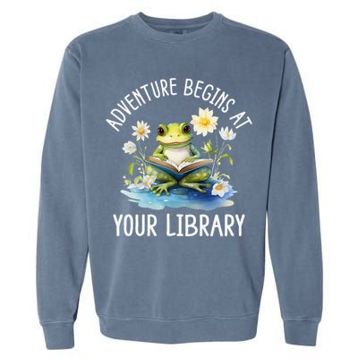 Adventure Begins At Your Library Summer Reading Program 2024 Garment-Dyed Sweatshirt