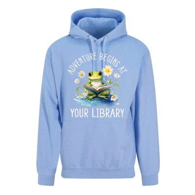 Adventure Begins At Your Library Summer Reading Program 2024 Unisex Surf Hoodie