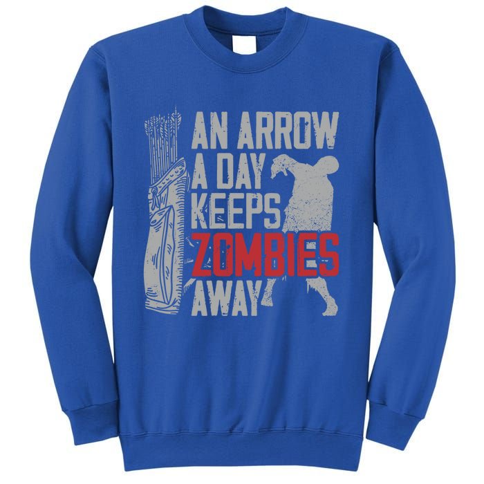 Archery Bow Archer Zombie Vintage An Arrow A Day Keeps Gift Sweatshirt