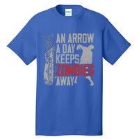 Archery Bow Archer Zombie Vintage An Arrow A Day Keeps Gift Tall T-Shirt