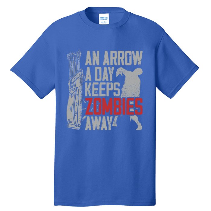 Archery Bow Archer Zombie Vintage An Arrow A Day Keeps Gift Tall T-Shirt