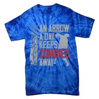 Archery Bow Archer Zombie Vintage An Arrow A Day Keeps Gift Tie-Dye T-Shirt