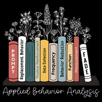 Applied Behavior Analysis Book Wildflower ABA RBT Therapist  Cropped Pullover Crew
