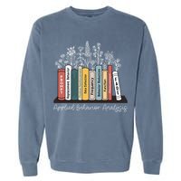 Applied Behavior Analysis Book Wildflower ABA RBT Therapist  Garment-Dyed Sweatshirt