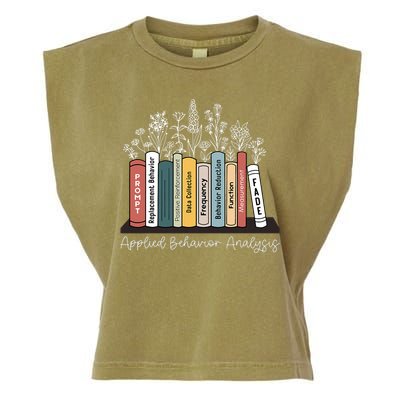 Applied Behavior Analysis Book Wildflower ABA RBT Therapist  Garment-Dyed Women's Muscle Tee