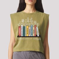 Applied Behavior Analysis Book Wildflower ABA RBT Therapist  Garment-Dyed Women's Muscle Tee